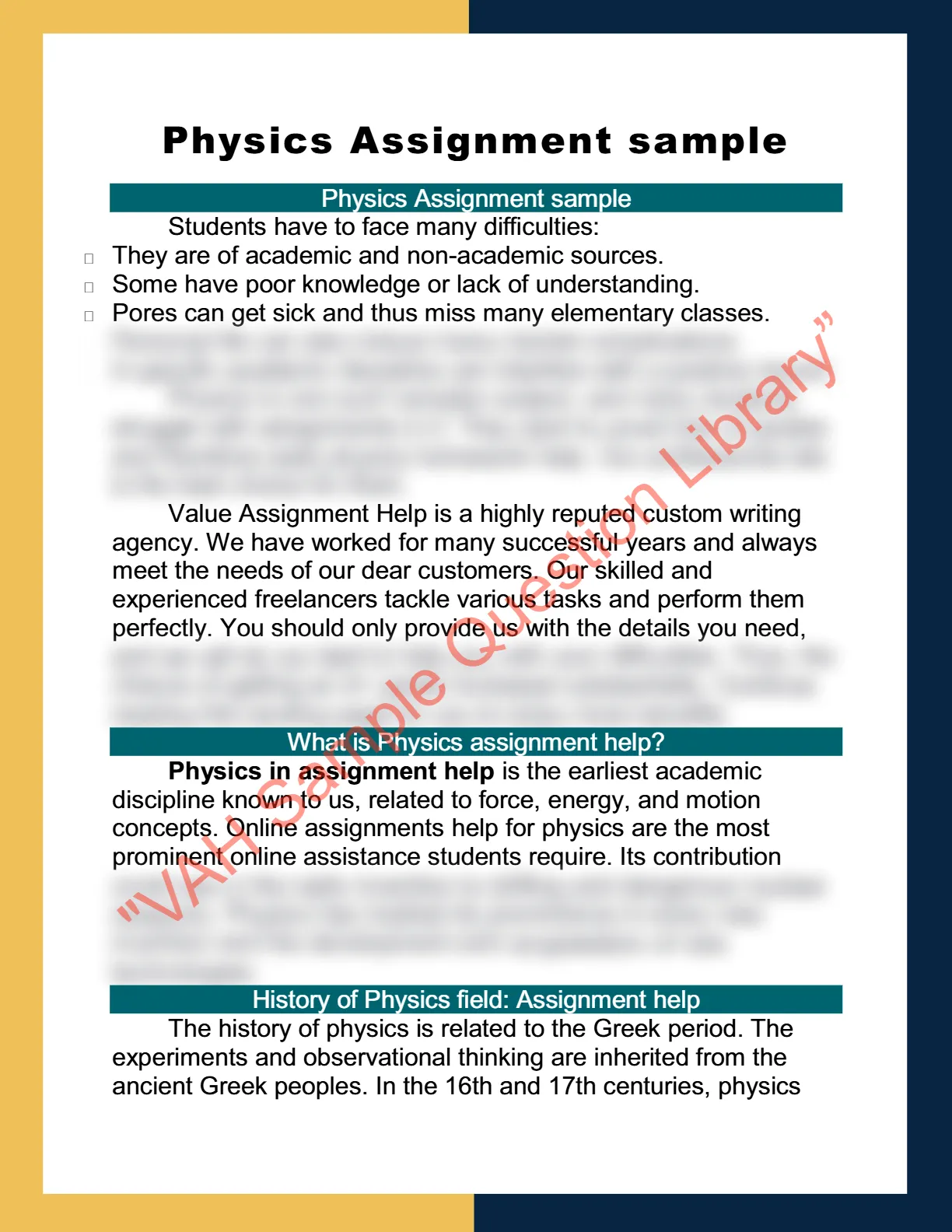 Physics Assignment sample 0